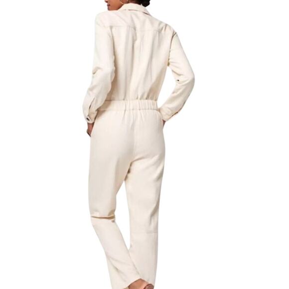 Faherty Womens Organic Cotton Overland Twill Jumpsuit in Natural SZ S Fall Style - Picture 2 of 11